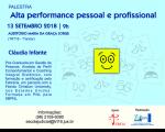 EJUD16 realiza palestra "Alta Performance Pessoal e Profissional" no dia 13 de setembro