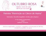 Outubro Rosa: abertas as inscrições para palestra de prevenção ao câncer de mama