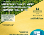EJUD16 promove seminário sobre "Direitos Sociais, Trabalho e Valores Constitucionais" nesta quarta-feira (14)