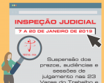 JT-MA suspende prazos e audiências durante inspeção judicial, no período de 7 a 20 de janeiro de 2019