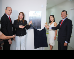 Servidor Ricardo Beckman, desembargadora Solange Castro Cordeiro, juíza Liliane Silva e juiz Nelson Robson inauguram as novas instalações do Fórum de Imperatriz.