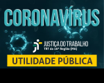 Tela em fundo preto sobre o coronavirus com título utilidade pública