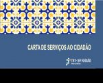 Capa da Carta de Serviços em azul com ilustração superior de azulejos