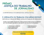 Imagem referente à notícia do TST sobre prorrogação de inscrições do Prêmio de Jornalismo da Justiça do Trabalho