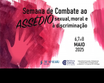 Imagem de fundo branco com manchas vermelhas nas laterais. À esquerda, ilustração de uma mão. Ao centro, texto preto com o nome e data do evento. Na base, logomarcas do TRT-16, da Escola Judicial e dos Subcomitês.
