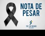 Arte feita com fundo branco e detalhe na cor azul: NOTA DE PESAR