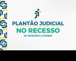 Arte com fundo branco. À esquerda, mosaico colorido em verde, azul e amarelo. Ao centro, nas cores azul e verde, o nome: PLANTÃO JUDICIAL NO RECESSO. Acima, a logomarca da Justiça do Trabalho nas cores verde, azul e amarelo.