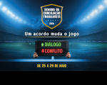 Arte com fundo azul. No centro destaque: Semana da Conciliação Trabalhista 2026. Um acordo muda o jogo